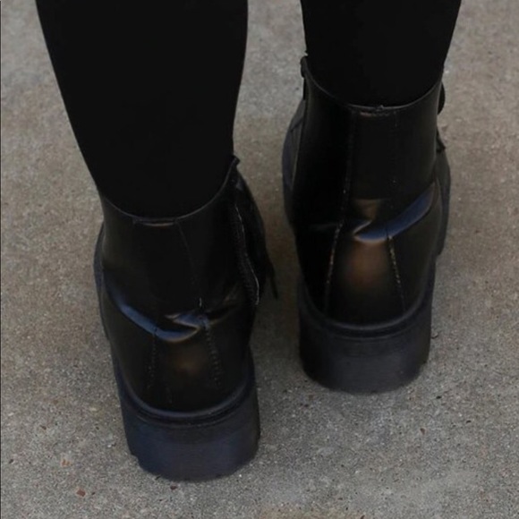 Fall Doll Black Platform Combat Boots - Picture 3 of 9